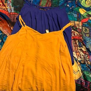 Blue & Yellow Torrid Tops Size 2